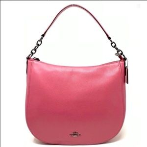 Coach Pebble Chelsea Hobo Leather Bag - Rouge